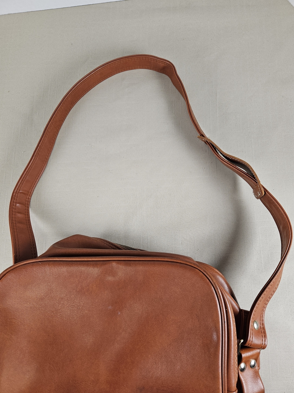 1960s-70s Chestnut Vinyl Samsonite Tote Shoulder Strap Bag/Carry On Luggage/Sams - Picture 16 of 16